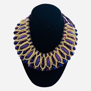 Gold & Purple Statement Necklace